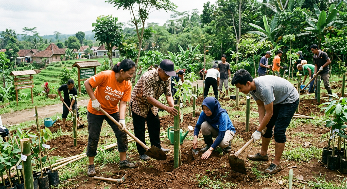 LIVESGP 6D Hijau - Program lingkungan seperti gotong royong dan penanaman pohon.